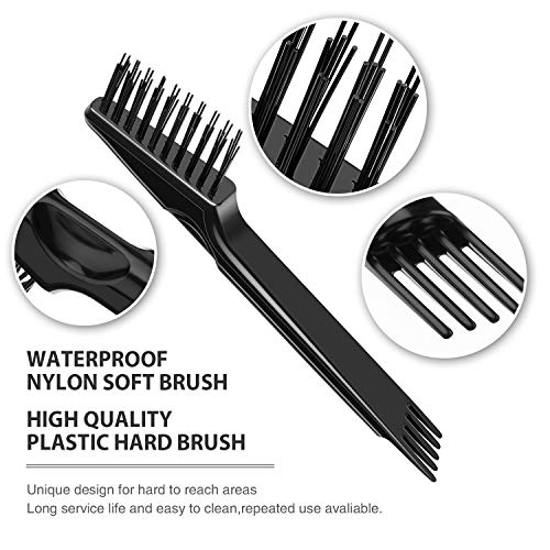Boao 2 Pack Hair Brush Cleaner,Wood Color,Black Polished Wooden Handle Rake - color: Black, Wood Color, style: Black Polished Wooden Handle Rake