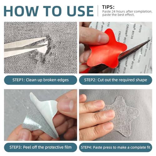 WILDREEDS 2 Pcs 8 x11 Inch Linen Repair Patches, Self-Adhesive Fabric Patch for Sofas, Couch, Furniture,Tote Bags, Car Seats (2.0 Beige) - color: 2.0 Beige