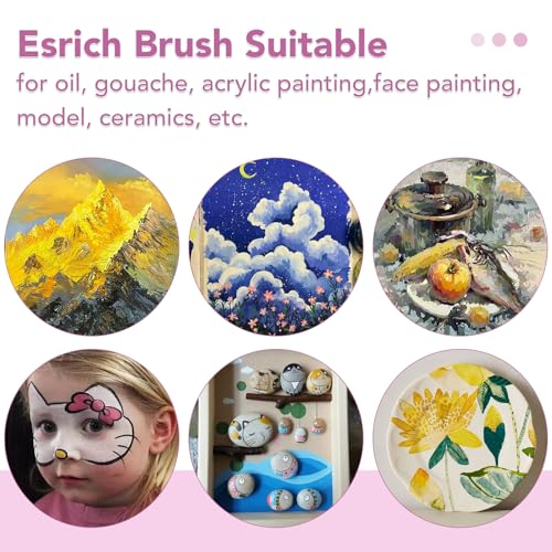 ESRICH 60PCS Pink Paint Brushes, Paint Brush for Acrylic Painting - color: Pink, size: 60