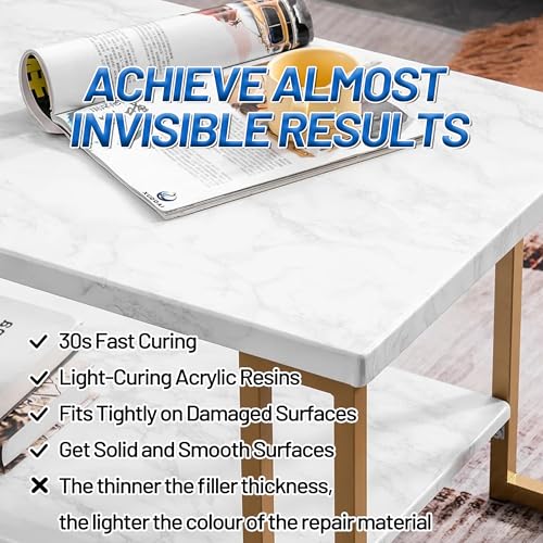 Quartz Countertop Repair Kit (Clear, White, Gray, Beige) 30s Fast Curing