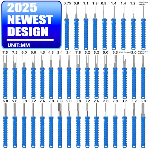 41 Pcs Terminal Pin Removal Tools with Blow-Molded Case, Blue - color: Blue