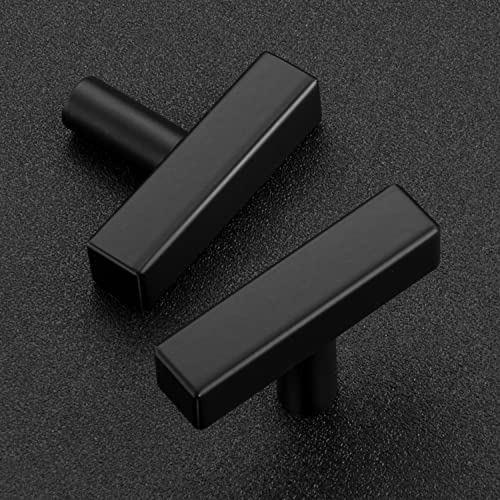 Ravinte 1 Pack Black T Bar Square Cabinet Knobs 2in Cabinet Pulls | Matte Black Finish, Solid Metal, Easy Install, Screws Included, Hardware, Kitchen, Bathroom, Drawers, Cabinets - color: Black, size: 1 Pack, style: Square