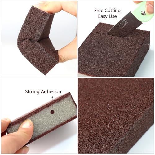 6 Pack Magic Carborundum Sponge with 1 Handle Rust Scrubber for Cookware - size: 6pcs
