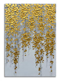 zoinart 3D Modern Oil Painting on Canvas Hand Painted Abstract Flower Paintings Gold Floral Artwork Texture Vertical Canvas Wall Art Contemporary Art - color: YH-D73