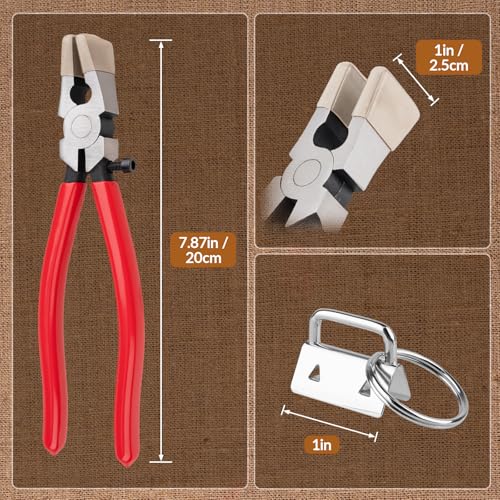 70pcs Key Fob Hardware Set 1 Inch with Key Fob Pliers