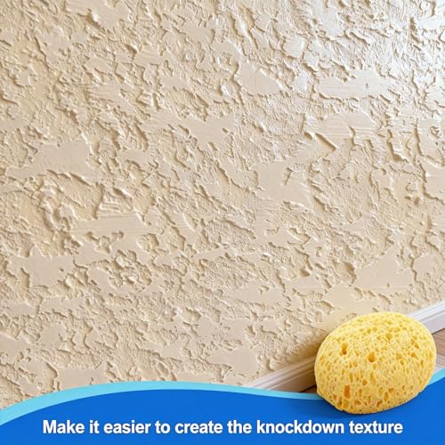 Drywall Texture Repair Kit, 4 Knockdown Texture SpongesandGloves, for DIY Wall & Ceiling Patch, Matching Orange Peel & Splatter Texture