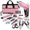WORKPRO 53-Piece Pink Tool Set with Cordless Screwdriver & Tool Bag