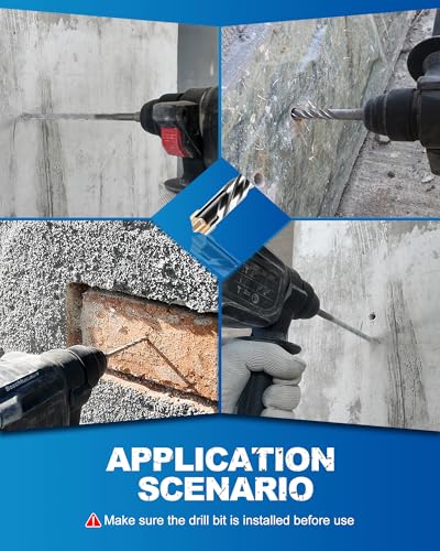 SDS Plus Carbide Cross Tip Concrete Drill Bit - 3/16"*2/1/4"*3/5/16"*2/3/8"*2/1/2" SDS-Plus Hammer Drill Set for Concrete, Brick, Stone & Masonry - 6" Length (10-Piece) - size: 3/16"/1/4"/5/16"/3/8"/1/2"x6"