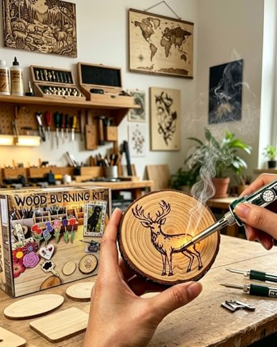BIAJIYA 100Pc Wood Burning Kit for Adults, Beginners Woodburning Kit - color: Clear-100Pc