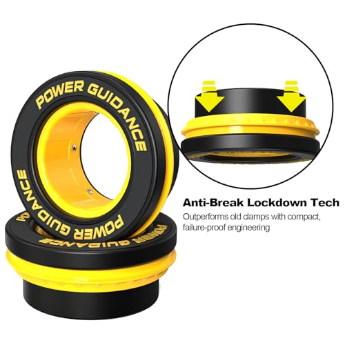POWER GUIDANCE Fitness Barbell Clips 2" (Pair) - Quick fix Olympic Barbell Clamps & Collars for Secure Weightlifting & Powerlifting - Barbell Clips for Bars - color: Yellow
