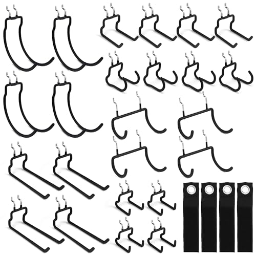 ELEAD 28-Piece Pegboard Hooks with Extension Straps, Heavy Duty Organizer Pegboard Accessories Fit for 1/4" Pegboard, Peg Board Tool Utility Hangers for Power Tool, Drill, Bag, Cord - style: 28-Piece