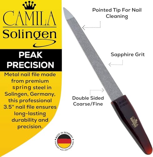 CS17 Sapphire Metal Nail File for Natural Nails Fingernail and Toenail Care, 5" Double Sided Coarse and Fine for Manicure and Pedicure - size: 5 Inch (Pack of 1)