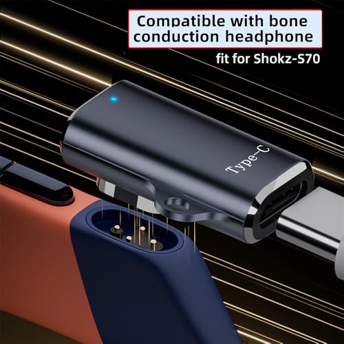 2pcs/lot Magnetic Charging Adapter USB Type-C to 4-Pin Horizontal Vertical Rhomboid Contacts Compatible with Bone Conduction Headphone S70 - style: Rhomboid