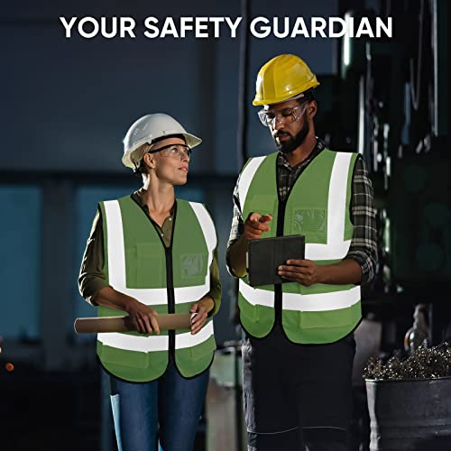 TICONN High Visibility Reflective Safety Vest for Men & Women, ANSI Class 2 - color: Green, size: Large