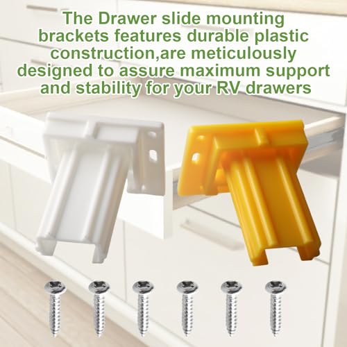 H306 Drawer Slide Socket Set,3/4" C Shaped Slide Channel Replacement Cabinet Hardware Support for RV Camper Drawer Rails