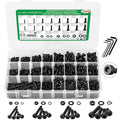 2404PCS Screw Assortment Kit, M2-M5 12.9 Alloy Steel Hex Socket Cap Bolts - size: M2 M3 M4 M5 2404pcs 3