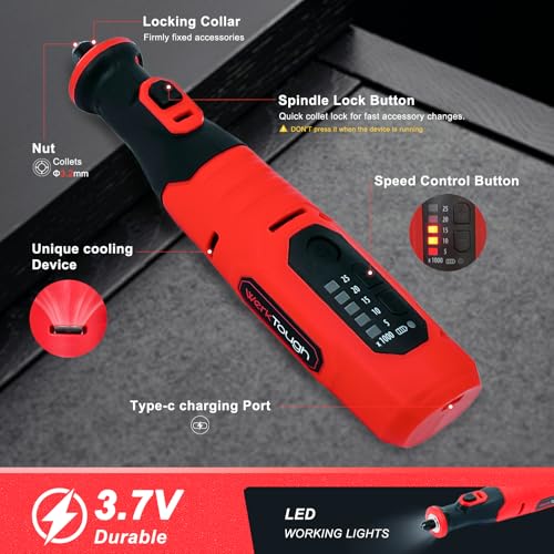 Cordless Rotary Tool Deluxe 40pcs Accessories Mini Grinder 2.0A
