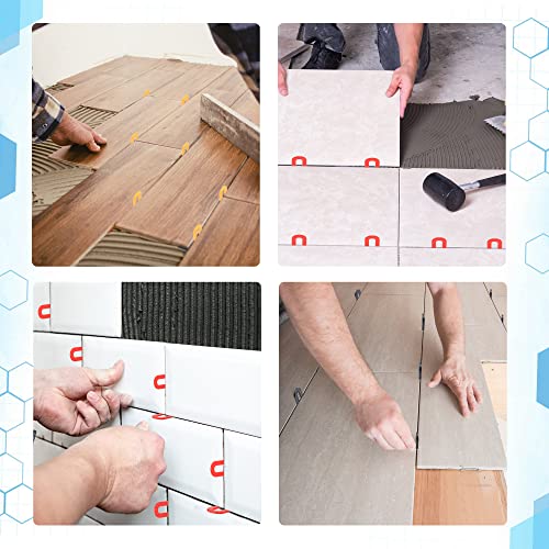400PCS Plastic Shims, Horseshoe Shims, U Shaped Tile Spacers - size: 1/16", 1/8", 3/16", 1/4"