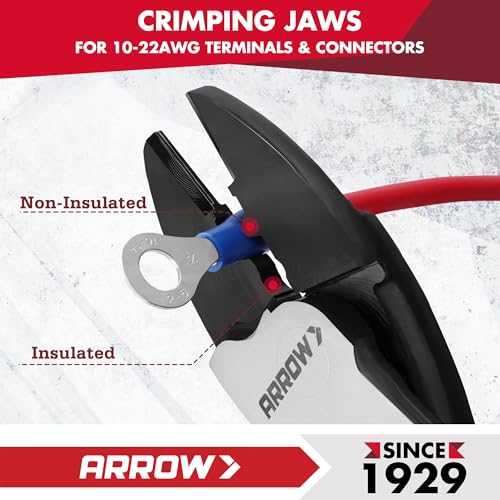 ARROW 9.5" Wire Crimper/Cutter, Wire Crimping Tool, Crimper Tool Electrical - size: 9.5 Inch