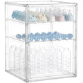 HBlife Baby Bottle Storage Organizer for Countertop Cabinet, 3 Tiers Adjustable Clear Acrylic Bottles Storage Station Case Box Container with 2 Removable Dividers and Magnetic Door, XXL - size: XXLarge, style: 3-Tier Single Door