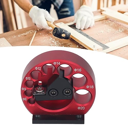 Ejoyous Dowel Maker Jig Kit, Adjustable Dowel Rod Maker Cutter Plate Aluminum Alloy Pin 8 to 20mm Round Holes, for Wooden Rods Sticks Woodworking
