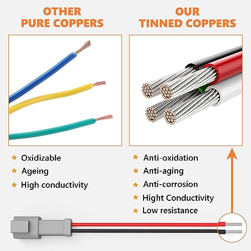 Deutsch DT 2 Pin Connector 5 Sets - 2 Way DT Automotive Waterproof Male Female Plug Wiring Harness for Car, Truck, Boats, LED Work Light, 16 AWG. (5 Sets 2 Pin, Grey) - size: 2-pin