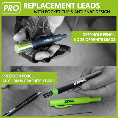Tracer Pro Aluminum 5pc Construction Pencil Mechanical Carpenter Pencils - style: 3pc Full Set