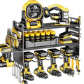 16.5" W Power Tool Organizer Wall Mount, 3-Layer,6 Drill Holders - color: Black, size: 6 Drills Holder-3 Layers