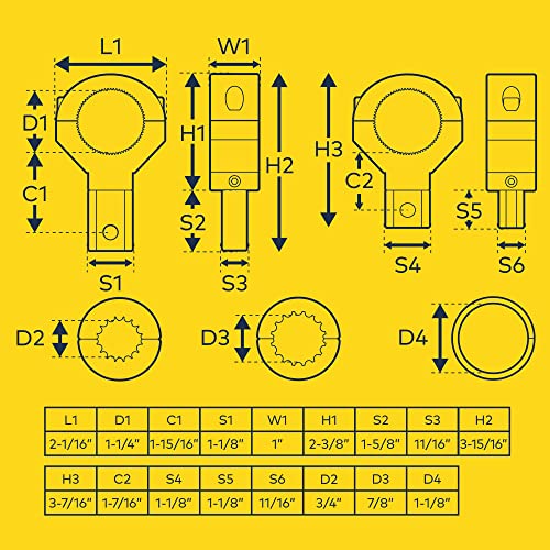 Off-Road ATV UTV Light Bar Mount Mounting Bracket Mini Bar Clamp Kit [0.75"/1"/1.25" Inch] [360-Degree] [2 Stud Sizes] [Aluminium] [1 Unit] Bull Bar Roll Bar Clamp Roll Cage Clamps Mount for ATV UTV - size: 1-Pack (Mini)