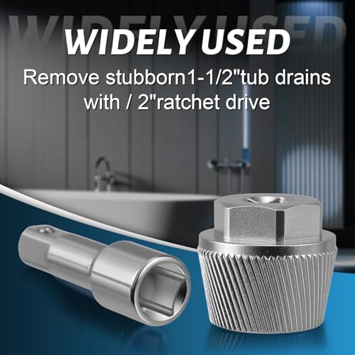 1.5 Inch Tub Drain Extractor Tool 05255 with Lift-n-Turn Drain Stopper - color: Silver, size: Tub Drain Kit