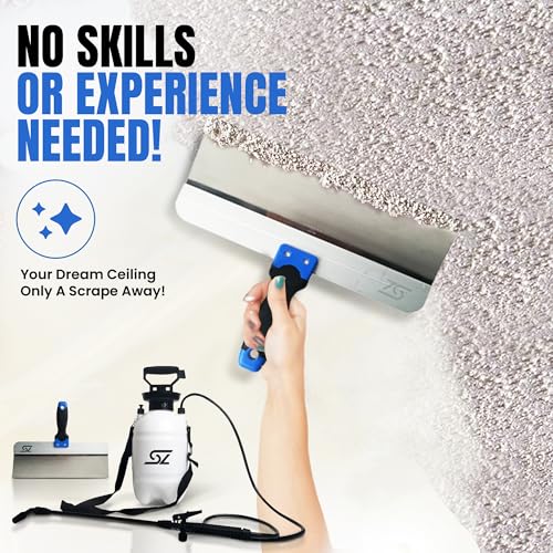 Popcorn Ceiling Removal Tool Kit - 14in Scraper with 1 Gallon Sprayer