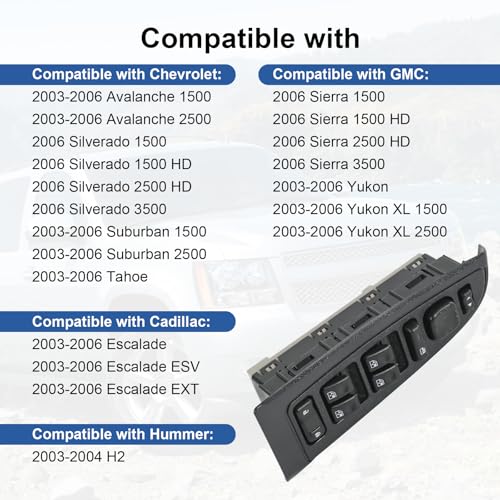 Master Power Window Switch Compatible with 2003-2007 Chevrolet GMC Cadillac - size: 15883319