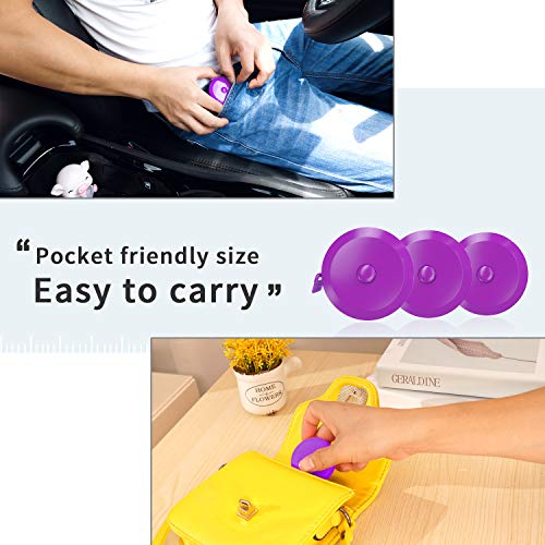DiCUNO 3-Pack Soft Retractable Measuring Tape, 60-Inch 1.5 Meter, Purple - color: Purple*3pcs