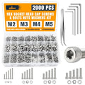 ALBO 2000 Pcs M2-M5 Socket Head Cap Screw Kit, 304 Stainless Steel - style: Set 2000 Head Cap
