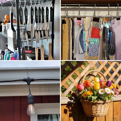 ESFUN 30 Pack 3 Inch S Hooks Heavy Duty Pan Pot Holder Rack Hooks Hanging Hangers S Shaped Hooks for Kitchenware Pots Utensils Clothes Bags Towels Plants - size: 3.0 inch
