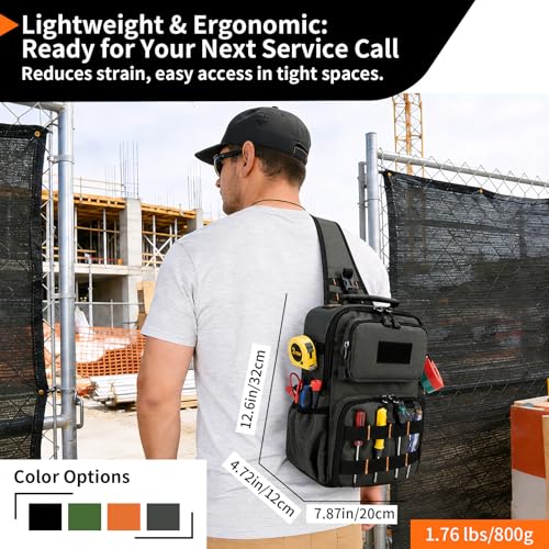 Rexmore Tactical Electrician & HVAC Tool Chest Bag, 3-Point Harness Grey - color: Grey