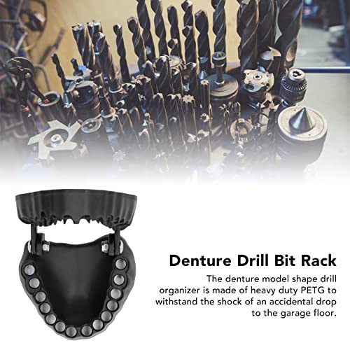 Magnet Denture Drill Bit Holder,Portable 28 Drill Bits Denture Bit Holder Desk Gadget Decor Tool (Black) - color: Black