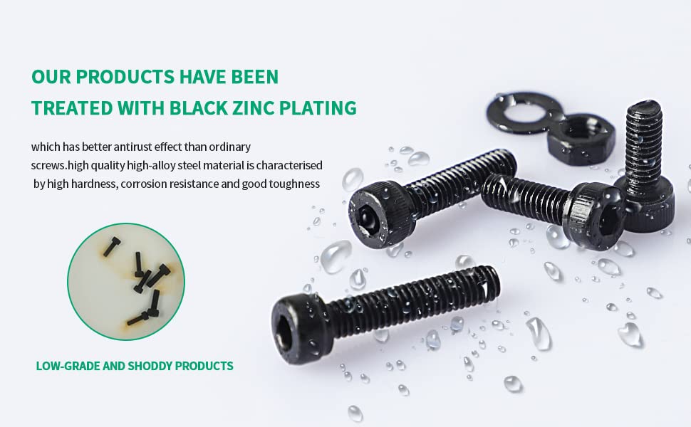 1305 PCS Metric Bolt Assortment M2 M2.5 M3 M4 12.9 Alloy Steel Hex Socket Head Cap Machine Screws Nuts and Washers,24 Sizes Bolts and Nuts Kit Black Zine Plated - size: black 1305pcs hex socket head cup screw