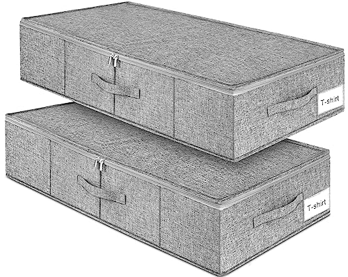 punemi 6.7 in Tall Sturdy Under Bed Storage Containers with Lid, 2Pack,Gray - color: Grey, size: 2 Pack-6.7 inch Tall-Structured