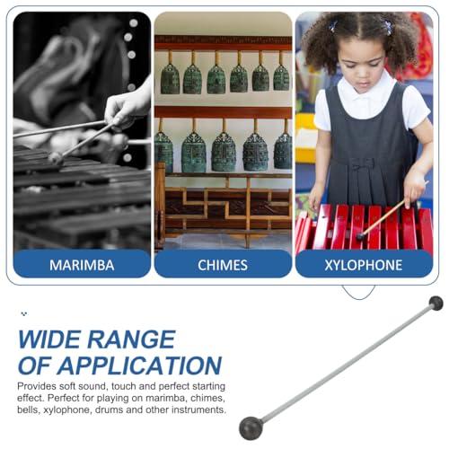 GALPADA Double End Xylophone Mallets 2 Pack Soft Rubber Percussion Mallets for Marimba Glockenspiel Bells Drums Portable 12.40In Drumsticks for Students and Professionals