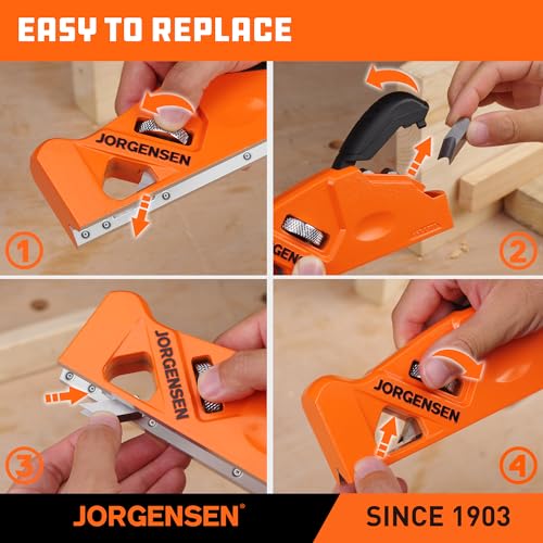 JORGENSEN Chamfer Plane, Edge Corner Plane, 4 Cutter Heads Built-In Storage