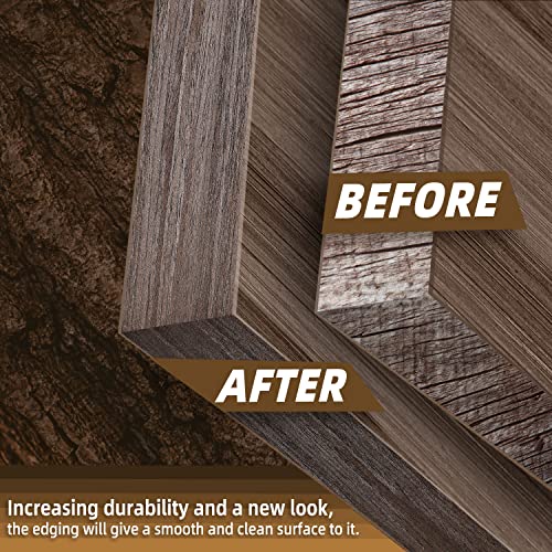 GSCIT Club Walnut Edge Banding, 1 inch x 250ft roll of Veneer Edge Banding Pre-glued Flexible, Real Wood Tape for Cabinet Repair & Furniture - color: S-Walnut, size: 1"x 250ft