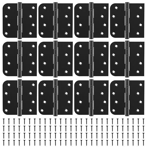 KOLET Ball Bearing Door Hinges, 4 x 4 Inches, Matte Black, 12 Pack - color: Matte Black, size: 12 Packs