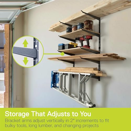 Delta Heavy Duty Lumber Storage Rack Cycle, Holds Up to 800 lbs - Easy to Install Wood Storage Rack with Fully Adjustable Arms - Steel Construction Storage Solution for Garage, Basement & Pantry - style: 16" Gray 5-Tier Heavy Duty Rack