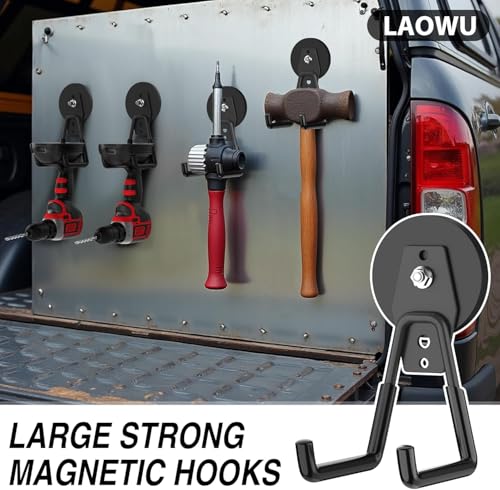 8 Pack Heavy Duty Storage Magnetic Utility Hooks Large Garage Strong Extra Magnet Hooks Hanger with Anti-Slip Coating Heavy Duty Magnetic Hooks for Hanging Power Dril Garage Garden Tools Black - color: 2.6in Magnet-8 Pack-Black
