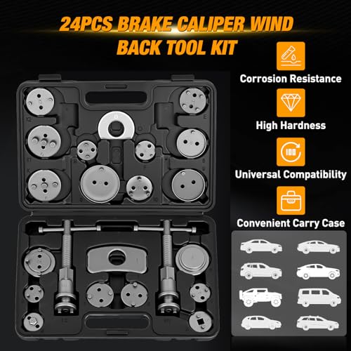 GOOACC 22pc Disc Brake Caliper Compression Tool Set w Hangers Gloves Black - color: 22pc Brake Caliper+Gloves+Hangers Black