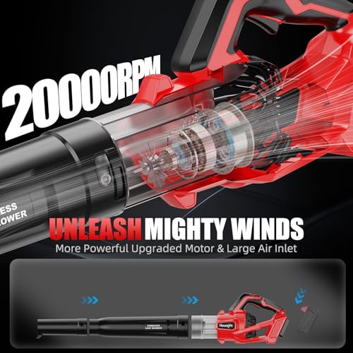 600 CFM Cordless Leaf Blower Compatible with Milwaukee 18V M18 Battery - color: Red
