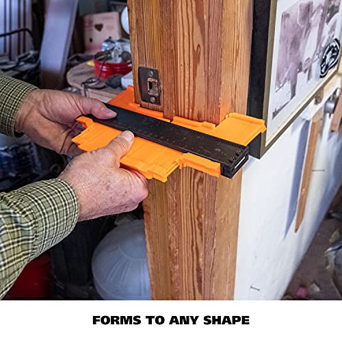 GreatNeck 10" Contour Gauge, Contour Gauge Tool with Lock, Adjust Tightness with Included Hex Key Wrench, ABS Plastic and Rustproof Metal, Dual Measurement on Both Sides - size: 10 inch