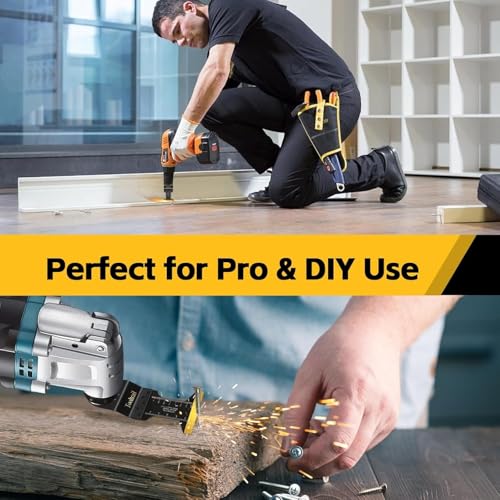 50 PCS Oscillating Tool Blades for Metal,Universal Multi Tool Blades Kits for Metal Nails Wood and Plastic,Titanium Oscillating Saw Blades Fit Dewalt Ryobi Milwaukee Rockwell
