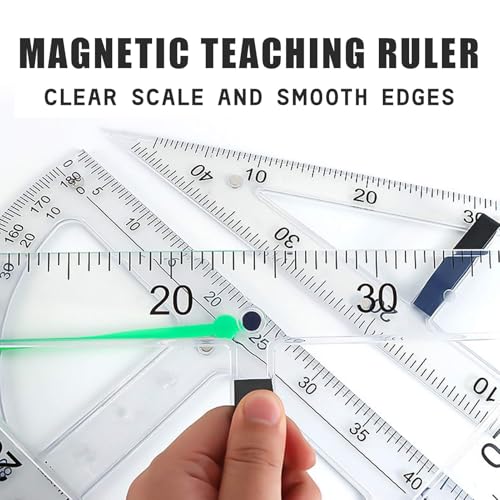 Math Ruler Magnetic Classroom Math Geometry Tool Set Enhances Classroom Learning, Easily Mounts to Blackboard Protractor Measuring Ruler Triangle Ruler (Tp2pc) - size: Tp2pc